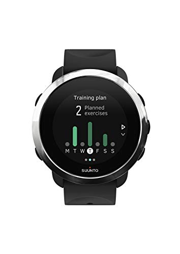 Suunto 3 Fitness - Reloj Multisport con pulsómetro incorporado y la función de conectividad GPS de la aplicación Suunto, Unisex, Adulto, Negro/Plateado, Talla Única