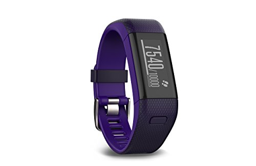 Garmin Vívosmart HR+ - Pulsera de actividad con GPS, color Morado, Regular