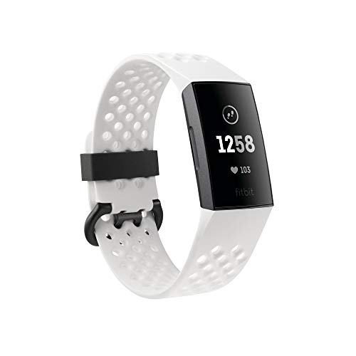 Fitbit Charge 3 Pulsera Avanzada de Salud y Actividad física, Blanco Hielo/Aluminio Color Grafito