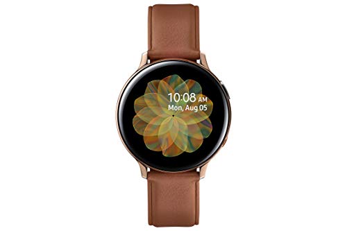 Samsung Galaxy Watch Active 2 - Smartwatch de Acero, 44mm, color Gold, LTE [Versión española], correa color marrón