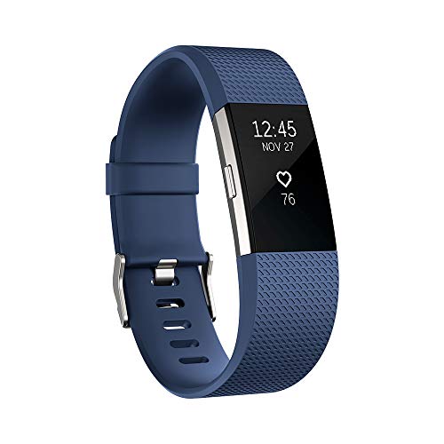 Fitbit Charge 2 Pulsera de Actividad física y Ritmo cardiaco, Unisex, Azul, S