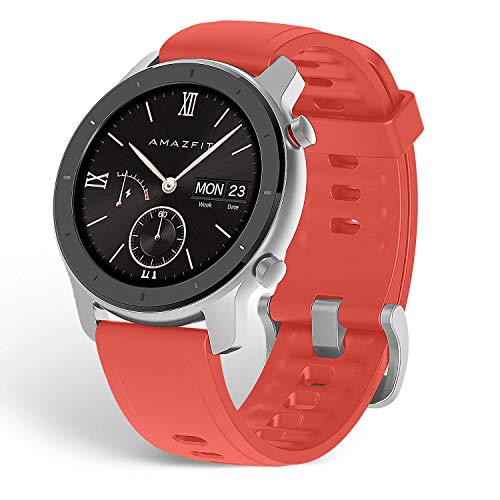 Amazfit GTR 42mm - Reloj Inteligente con frecuencia cardíaca y Seguimiento de Actividad, batería de Larga duración, Rojo