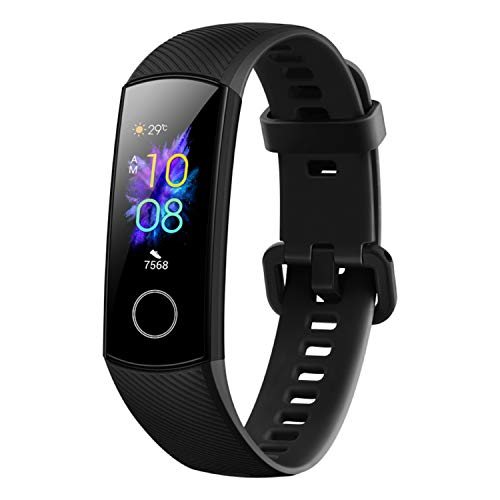 HONOR Band 5 - Fitness Band, Pantalla AMOLED 0,95", IP68, Medidor de frecuencia cardíaca, Batería 100 mAh, Negro