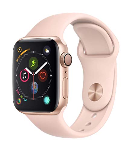Apple Watch Series 4 (GPS) con caja de 40 mm de aluminio en oro y correa deportiva rosa arena