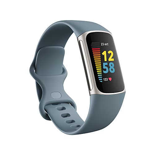 Fitbit Charge 5 Pulsera de actividad con 6 meses de servicio Premium incluidos, hasta 7 días de batería y función, Nivel de recuperación diario