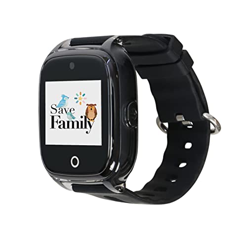 Reloj con GPS para niños Save Family Modelo Superior Acuático con Cámara Negro Mate. Smartwatch con botón SOS, Permite Llamadas y Mensajes. Resistente al Agua Ip67. App Propia SaveFamily