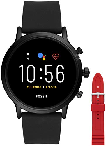 Fossil Smartwatch Gen 5 para Hombre con Pantalla táctil, Altavoz, frecuencia cardíaca + Correa de Silicona para Hombre
