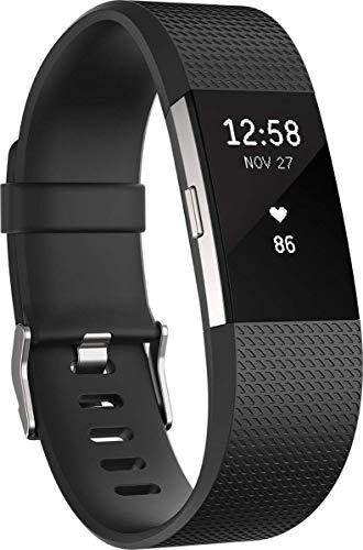 Fitbit Charge 2 Pulsera de Actividad física y Ritmo cardiaco, Unisex, Negro, S