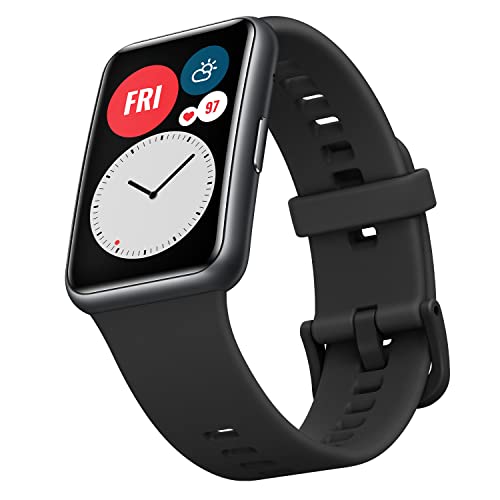 HUAWEI Watch FIT - Smartwatch con Cuerpo de Metal, Pantalla AMOLED de 1,64”, hasta 10 días de batería, 96 Modos de Entrenamiento, GPS Incorporado, 5ATM, Color Negro