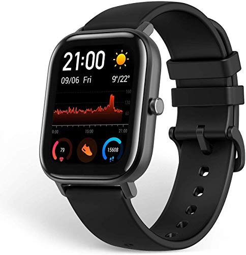 Amazfit GTS Reloj Smartwactch Deportivo | 14 días Batería | GPS+Glonass | Sensor Seguimiento Biológico BioTracker™ PPG | Frecuencia Cardíaca | Natación | Bluetooth 5.0 (iOS & Android) Negro