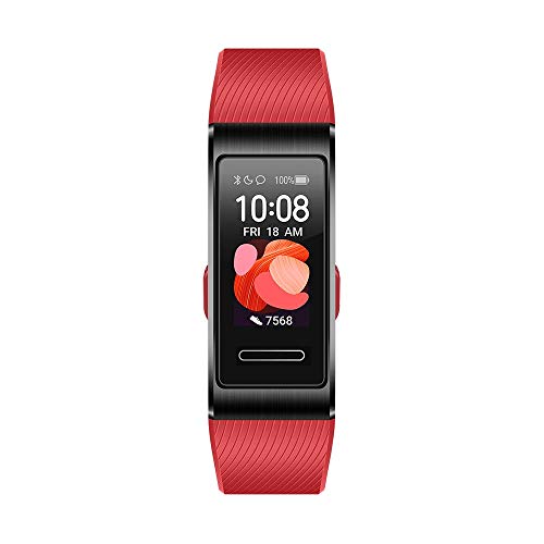 HUAWEI Band 4 Pro - Pulsera de actividad con pantalla AMOLED de 0.95 pulgadas, monitorización continua con TruSeen 3.5 24/7, monitoreo del sueño, GPS incorporado, 5 ATM, color cinnabar red
