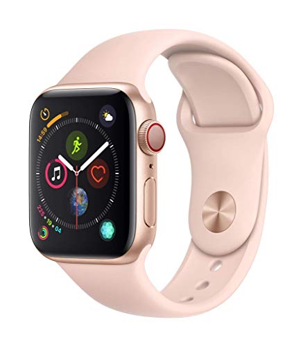 Apple Watch Series 4 (GPS + Cellular) con caja de 40 mm de aluminio en oro y correa deportiva rosa arena