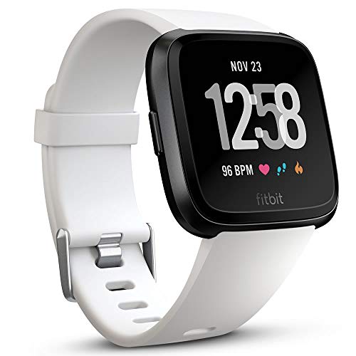 Fitbit Versa - Reloj Deportivo Smartwatch Unisex, Blanco / Aluminio dorado, Talla Única