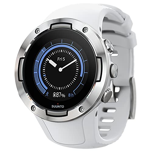 Suunto 5, Reloj multideporte GPS Unisex Adulto, Cristal mineral, Acero inoxidable, Silicona, Blanco, SS050300000