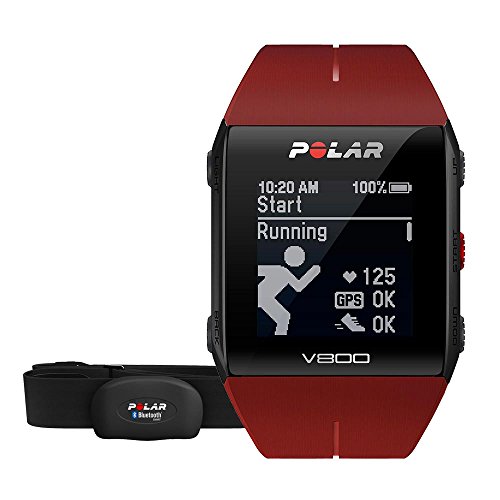 Polar V800 Red HR - Reloj Deportivo GPS y Sensor de frecuencia Cardíaca H10, Color Rojo