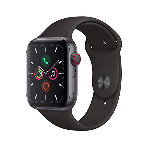 Apple Watch Series 5 (GPS + Cellular, 44 mm) Aluminio en Gris Espacial - Correa Deportiva Negro