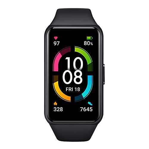 HONOR Band 6 SmartWatch Hombre Mujer, Pulsera Inteligente de Actividad, 1.47" Pantalla AMOLED, Monitor de Actividad, Monitor de Frecuencia Cardíaca, Detección de Oxígeno en Sangre, Negro