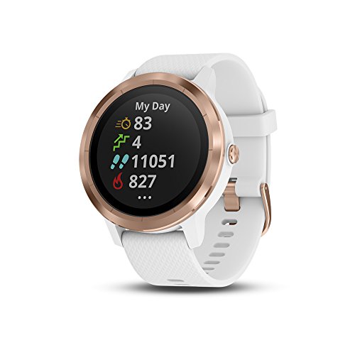 Garmin Smartwatch Vivoactive 3 Music GPS Mano Ciclismo Unisex Adulto, Blanco (Rose Gold/White Band), Talla única