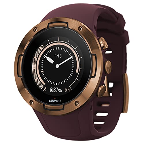 Suunto 5, Reloj multideporte GPS Unisex Adulto, Cristal mineral, Acero inoxidable, Silicona, Burdeos, SS050301000