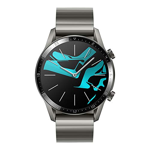 Huawei Watch GT 2 Elegant, Smartwatch con Caja de 46 mm (hasta 2 Semanas de Batería, Pantalla Táctil AMOLED de 1.39", GPS, 15 Modos Deportivos, Llamadas Bluetooth), Gris (Titaniun Grey)