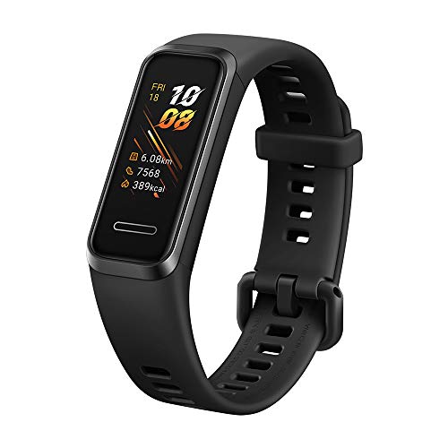 HUAWEI Band 4- Pulsera de actividad con pantalla a color TFT de 0.96 pulgadas, monitorización continua con HUAWEI TruSeen TM 3.5 24/7, monitoreo del sueño, resistencia al agua 5ATM, Graphite Black