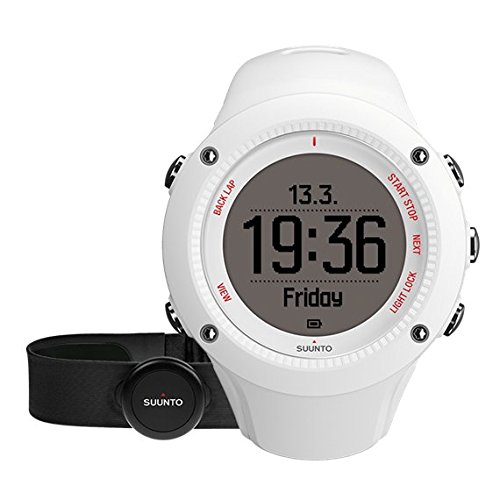 Suunto - Ambit3 Run HR - SS021259000 - Reloj GPS Multideporte + Cinturón de frecuencia Cardiaca (Talla M) - Sumergible 50 m - Blanco