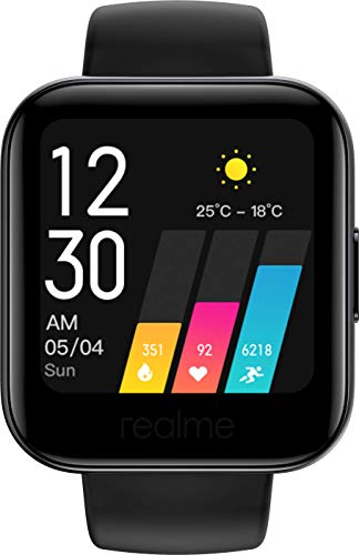 realme Watch - Smartwatch, pantalla de 1.4", frecuencia cardíaca PPG, saturación de oxígeno (SpO2), 14 modos deportivos, batería 160mAh (7/9 días duración) - Negro [Versión ES/PT]