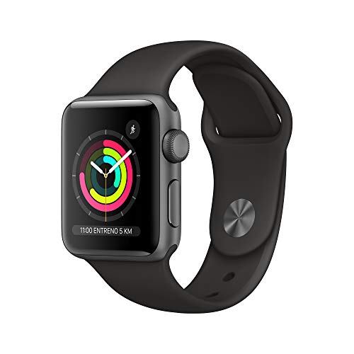 Apple Watch Series 3 (GPS) con caja de 38 mm de aluminio en gris espacial y correa deportiva - Negra