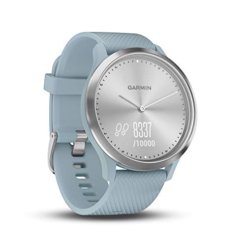 Garmin vívomove HR - Reloj Deportivo (Plata, Polímero, Resistente al Agua, Silicona, S/M, Turquesa)