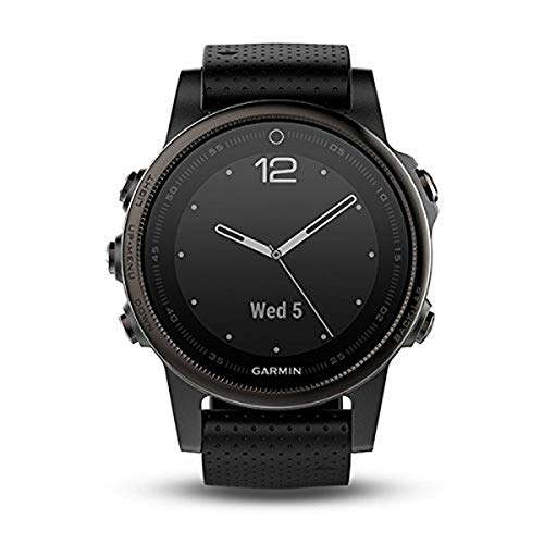 Garmin Fenix 5S Bluetooth Black Sport Watch – Sport reloj (Black, Polymer, Stainless Steel, Water resistant, silicona, 10 ATM)
