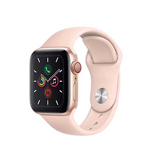 Apple Watch Series 5 (GPS + Cellular, 40 mm) Aluminio en Oro - Correa Deportiva Rosa Arena