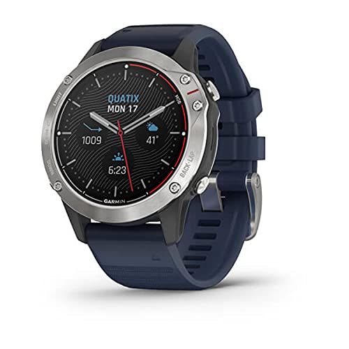 Garmin Quatix 6 Gray Silicone Strap Captain Blue 010-02158-91