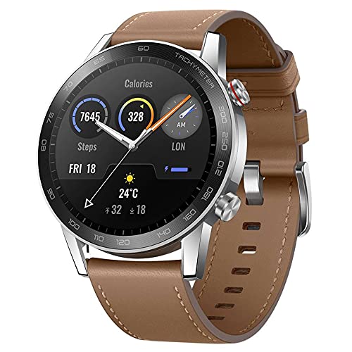 HONOR MagicWatch 2 Monitor de Reloj Inteligente 46mm para Saturación de Oxígeno, Frecuencia Cardíaca, Estrés, Rastreador de Actividad Física, 15 Modos de Ejercicio, Marrón