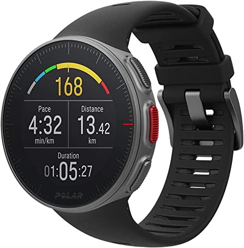 Polar Vantage V - Reloj multisport con GPS, pulsómetro en la muñeca, barómetro, rutas, notificaciones - Negro,