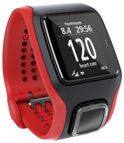 TomTom Multisport Cardio - GPS de mano, rojo y negro