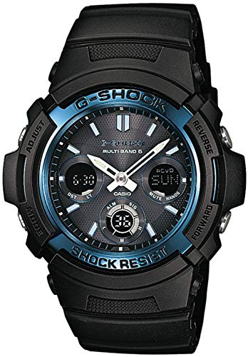 Casio G-SHOCK Reloj Analógico-Digital, Reloj radiocontrolado y solar, 20 BAR, Negro, para Hombre, AWG-M100A-1AER