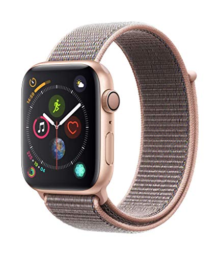 Apple Watch Series 4 - Reloj inteligente (GPS) con Caja de 44 mm de aluminio en oro y correa Loop deportiva rosa arena