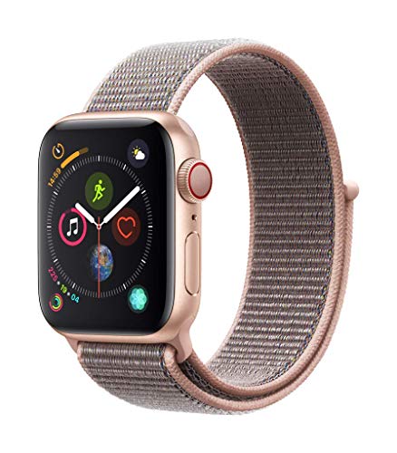 Apple Watch Series 4 (GPS + Cellular) con caja de 40 mm de aluminio en oro y correa Loop deportiva rosa arena