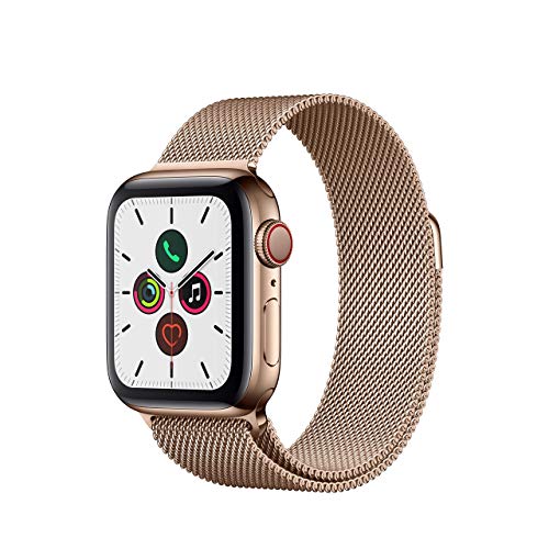 Apple Watch Series 5 (GPS + Cellular, 40 mm) Acero Inoxidable en Oro con Milanese Loop Oro