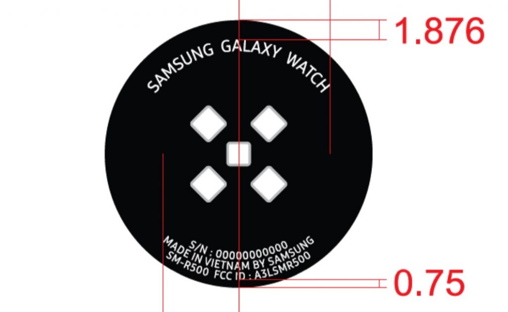 Captura de pantalla que muestra la supuesta parte trasera del próximo smartwatch de Samsung, el Galaxy Watch Active